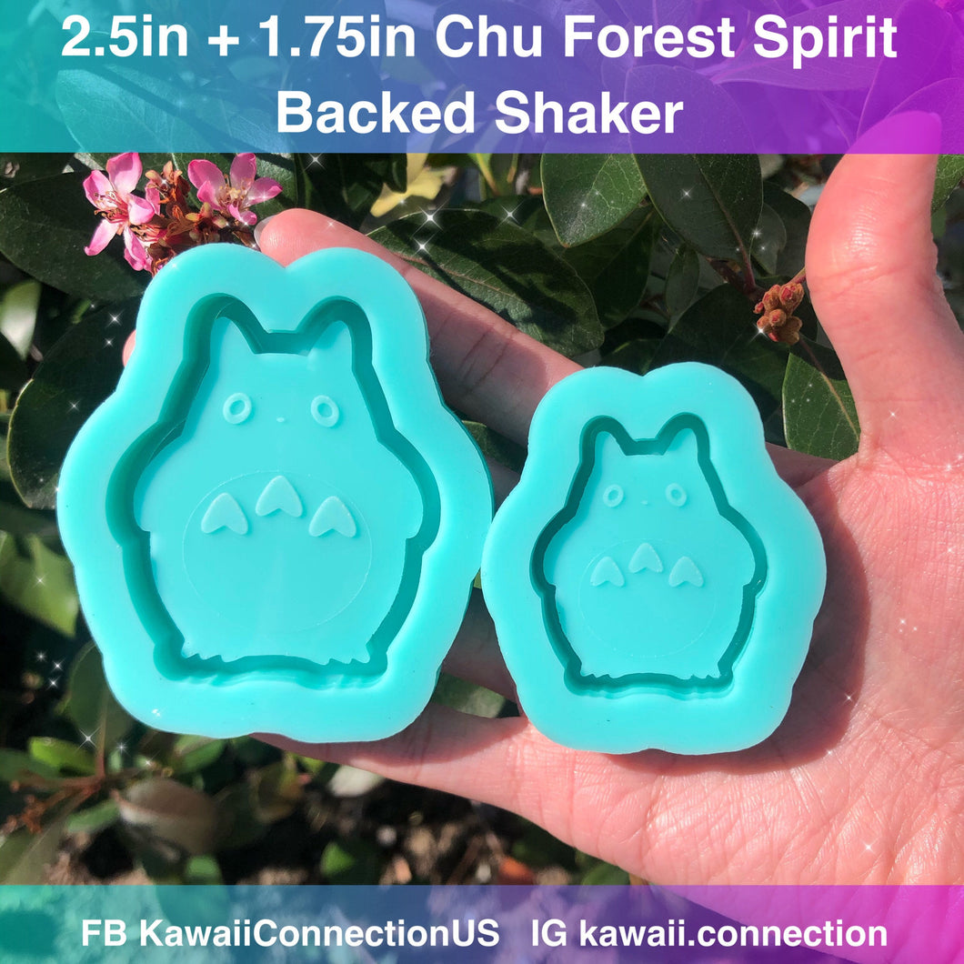 1.75inch or 2.5inches Totoro Forest Spirit Shiny Backed Shaker Silicone Mold Palette for Anime Resin Deco Charms DIY