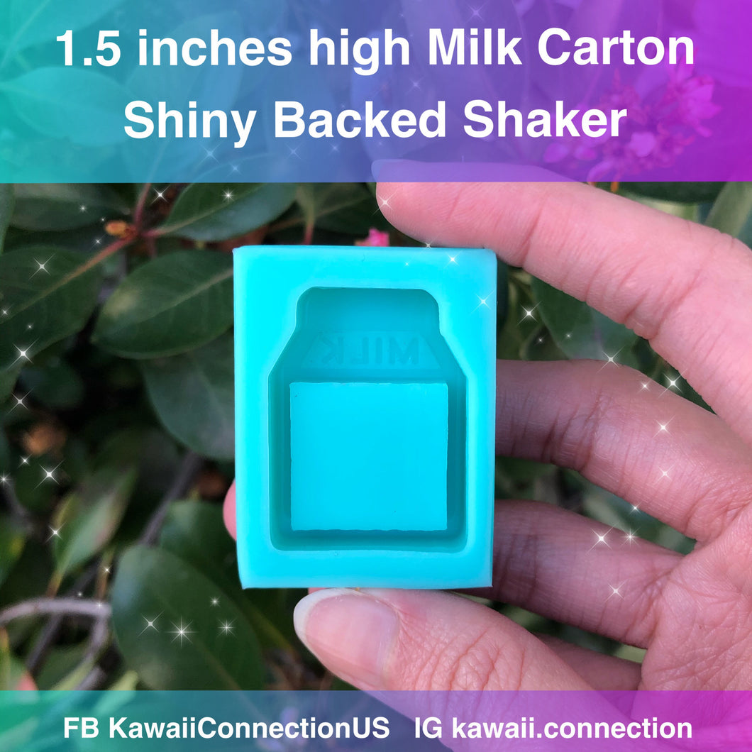 TINY 1.5 inch high Milk Carton Backed Shaker Silicone Mold for Custom Resin Bag and Key Charms Bow Centers