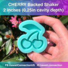 Load image into Gallery viewer, 2 inches Cherry Fruit Backed Shaker Silicone Mold for Custom Resin Key Charms and Bow Center
