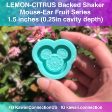 Load image into Gallery viewer, 2.5 inches Watermelon Mouse Fruit Backed Shaker Silicone Mold for Custom Resin Key Charms and Bow Center

