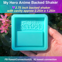Load image into Gallery viewer, 2.75 inches Hero Anime Backed Shaker &amp; 0.7 inch Bits or Earring Studs Silicone Mold for Custom Resin (size details in photo)
