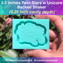Load image into Gallery viewer, 2.5 inches Twins on Unicorn Backed Shaker Silicone Mold for Resin Bag and Key Charms
