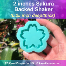 Load image into Gallery viewer, 2 inches Sakura Spring Flower Shiny Backed Shaker Silicone Mold for Resin Bag and Key Charms
