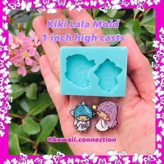 2 SIZES available - 1 inch tall or 1.75 inch tall Twins Silicone Mold for Custom Resin Deco Bag Keychain Pendant Charms DIY