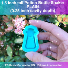 Load image into Gallery viewer, SMALL Set 1.5 inch high Llama Extract Potion Bottle Shaker + TINY 0.5&amp;0.7 inch Bits Silicone Mold for Resin Craft Keychain Charms DIY
