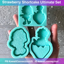 Load image into Gallery viewer, 3 inch Sitting Strawberry Shortcake Backed Shaker Silicone Mold for Resin Craft Keychain Charms DIY
