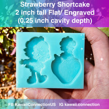 Load image into Gallery viewer, 3 inch Sitting Strawberry Shortcake Backed Shaker Silicone Mold for Resin Craft Keychain Charms DIY
