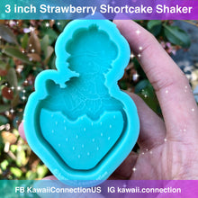 Load image into Gallery viewer, 2 inch high Standing &amp; Sitting Strawberry Shortcake FLAT/ ENGRAVED Silicone Mold for Resin Craft Keychain Charms DIY
