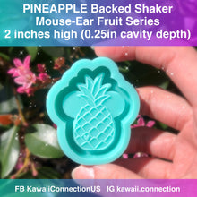 Load image into Gallery viewer, 2 inches Pineapple Mouse Fruit Backed Shaker Silicone Mold for Custom Resin Key Charms and Bow Center
