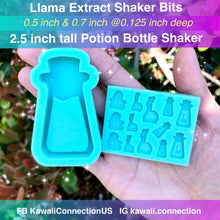 Load image into Gallery viewer, 2.5inch or 1.5inch Llama Extract Potion Bottle Silicone Mold for Resin Shaker + Bits Needle Minder Stitch Marker Wax Melt Soap Charms DIY
