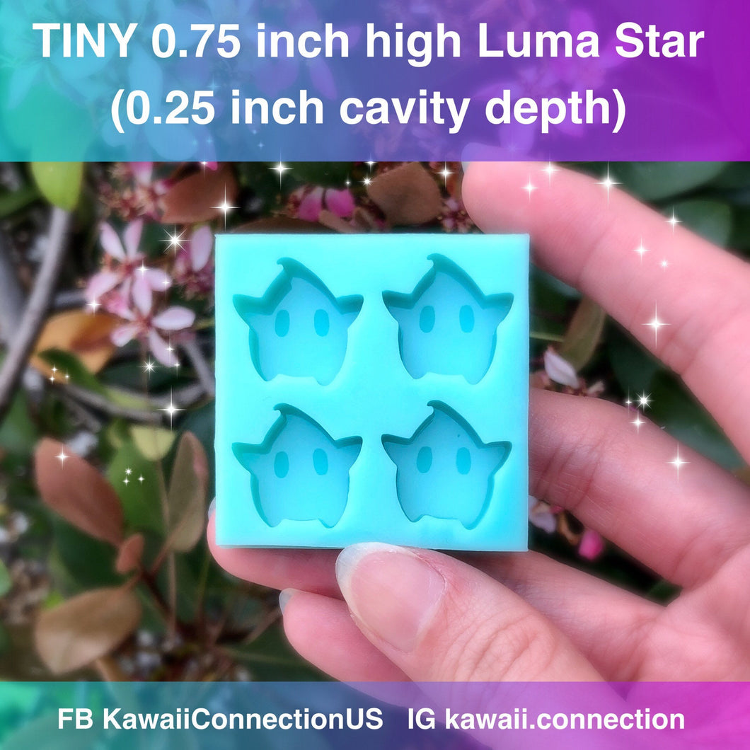 TINY Luma Star 0.75 inch high (0.25 inch deep) Game Silicone Mold Palette for Resin Deco Bag Earrings Stitch Marker Charms DIY
