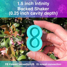 Load image into Gallery viewer, CHOICE 1.5 inch or 3 inch Infinity Autism Awareness Shiny Backed Shaker Silicone Mold Palette for Resin Craft Keychain Charms DIY
