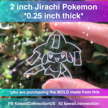 Load image into Gallery viewer, 2 inch (0.25 inch deep) Jirachi Japanese Game Character Silicone Mold for Resin Charms Stitch Markers Zip Pull
