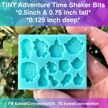 Load image into Gallery viewer, TINY 0.5 inch&amp; 0.7 inch (0.125 inch deep) BMO Lumpy Space Princess Jake Finn Adventure Cartoon Shaker Bits Resin Stud Earrings Silicone Mold
