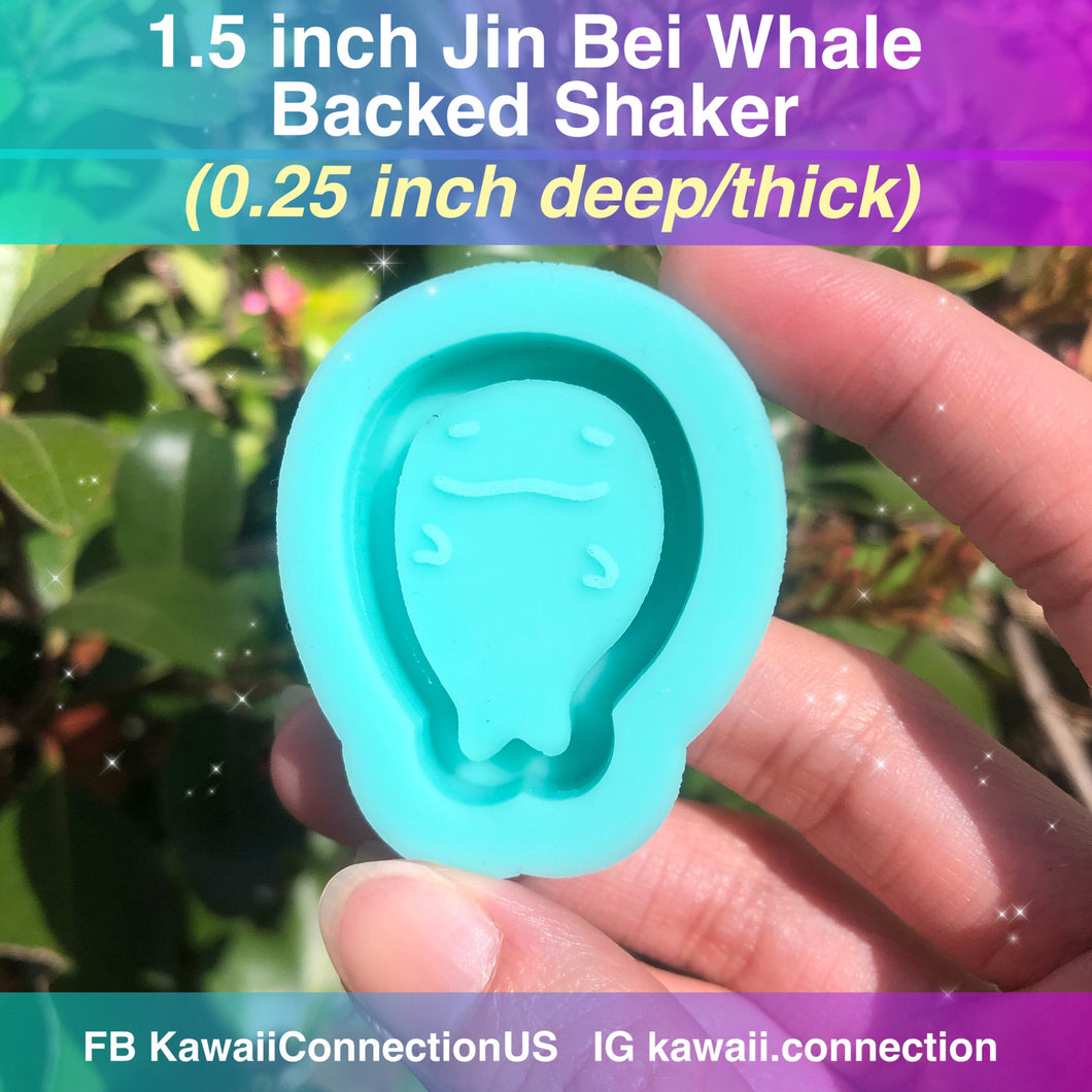 TINY 1.5 inches Japanese Cartoon Whale Backed Shaker Anime Silicone Mold Palette for Resin Deco Charms DIY