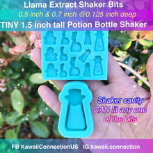 Load image into Gallery viewer, 2.5inch or 1.5inch Llama Extract Potion Bottle Silicone Mold for Resin Shaker + Bits Needle Minder Stitch Marker Wax Melt Soap Charms DIY

