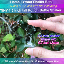 Load image into Gallery viewer, 2.5inch or 1.5inch Llama Extract Potion Bottle Silicone Mold for Resin Shaker + Bits Needle Minder Stitch Marker Wax Melt Soap Charms DIY
