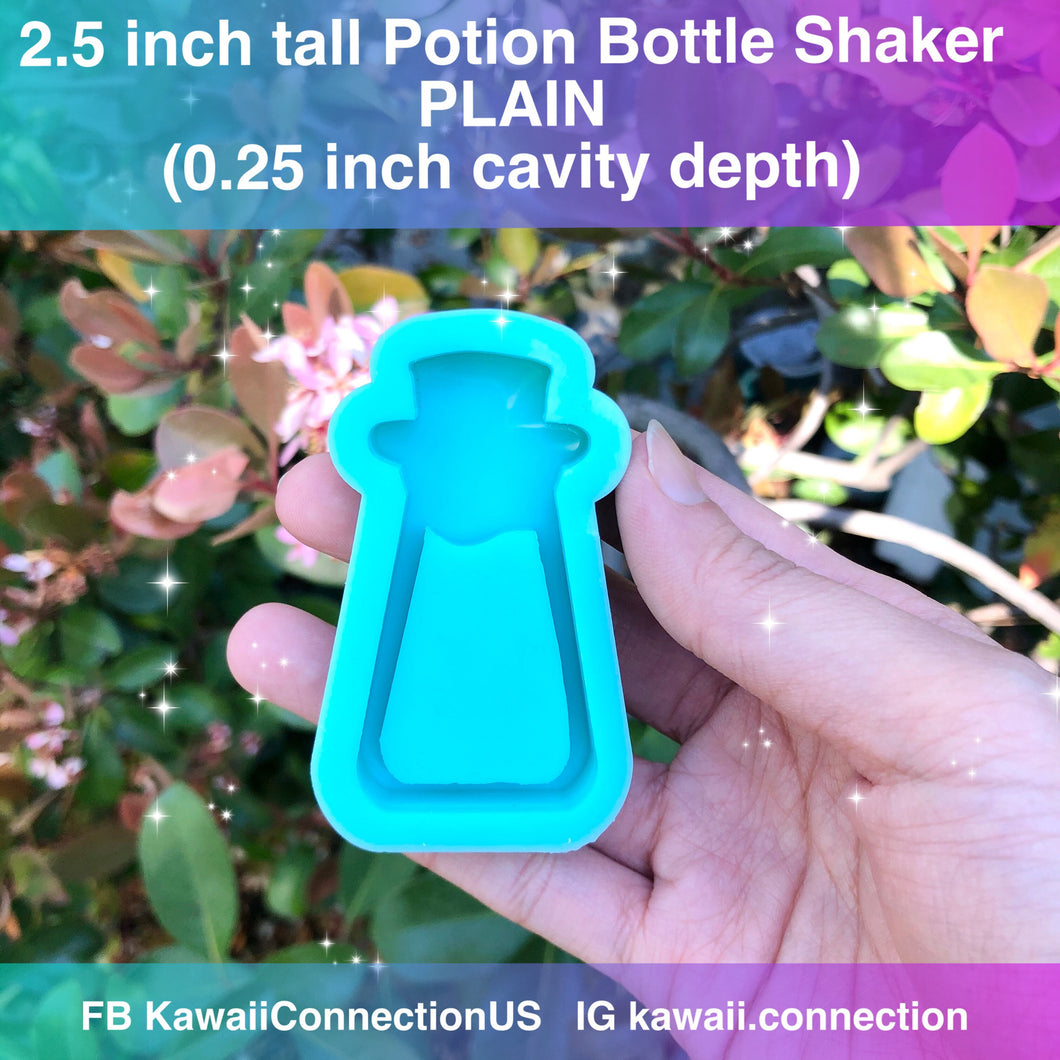 MEDIUM Set 2.5 inch high Llama Extract Potion Bottle Shaker + TINY 0.5&0.7 inch Bits Silicone Mold for Resin Craft Keychain Charms DIY