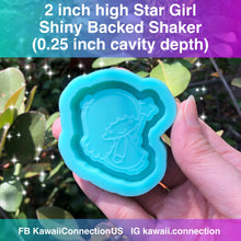 Load image into Gallery viewer, 2 inches tall Star Girl or Boy Backed Shaker Silicone Mold for Resin Deco Charms Cabochons fr Japanese Pop Cartoon
