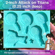 Load image into Gallery viewer, 2 inch tall (0.25 inch deep) Cleaning Levi Ackerman Attack on Titan AoT Silicone Mold Palette for Resin Bag or Key Charm

