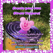Load image into Gallery viewer, Create Your Own Straw Topper Silicone Mold Palette for Custom Resin Charms DIY *Front Design Piece in photo NOT included
