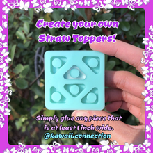 Load image into Gallery viewer, Create Your Own Straw Topper Silicone Mold Palette for Custom Resin Charms DIY *Front Design Piece in photo NOT included
