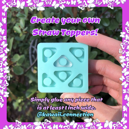 Create Your Own Straw Topper Silicone Mold Palette for Custom Resin Charms DIY *Front Design Piece in photo NOT included